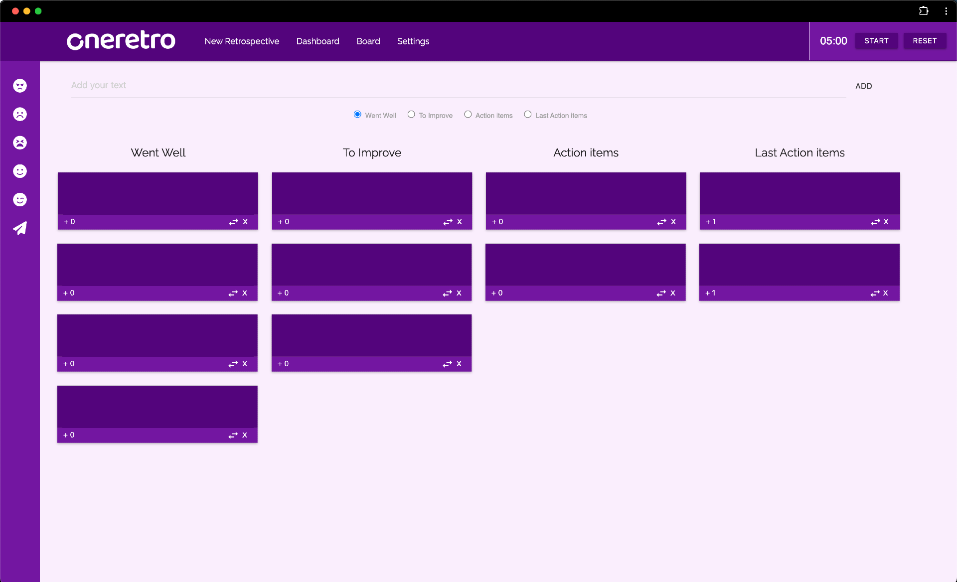 oneretro retrospective board